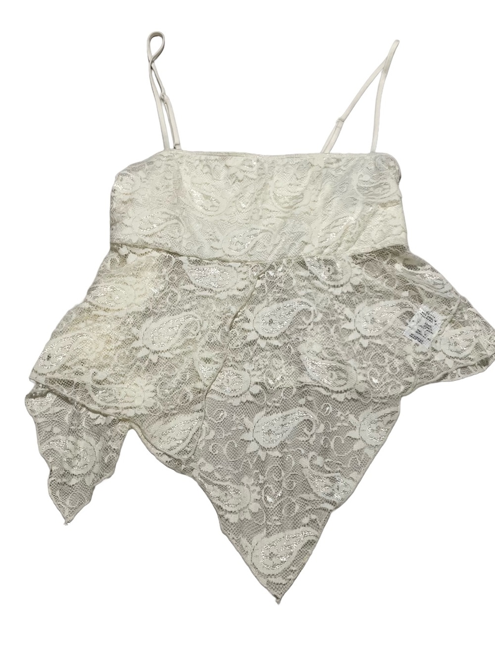 Lily Star Cream Lace Handkerchief-Hem Camisole